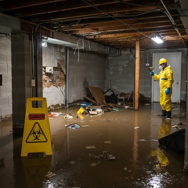 Flooded Basement Electrical Hazard in Stonewall, MS Property